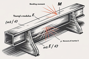 Strain energy stored in a beam due to bending